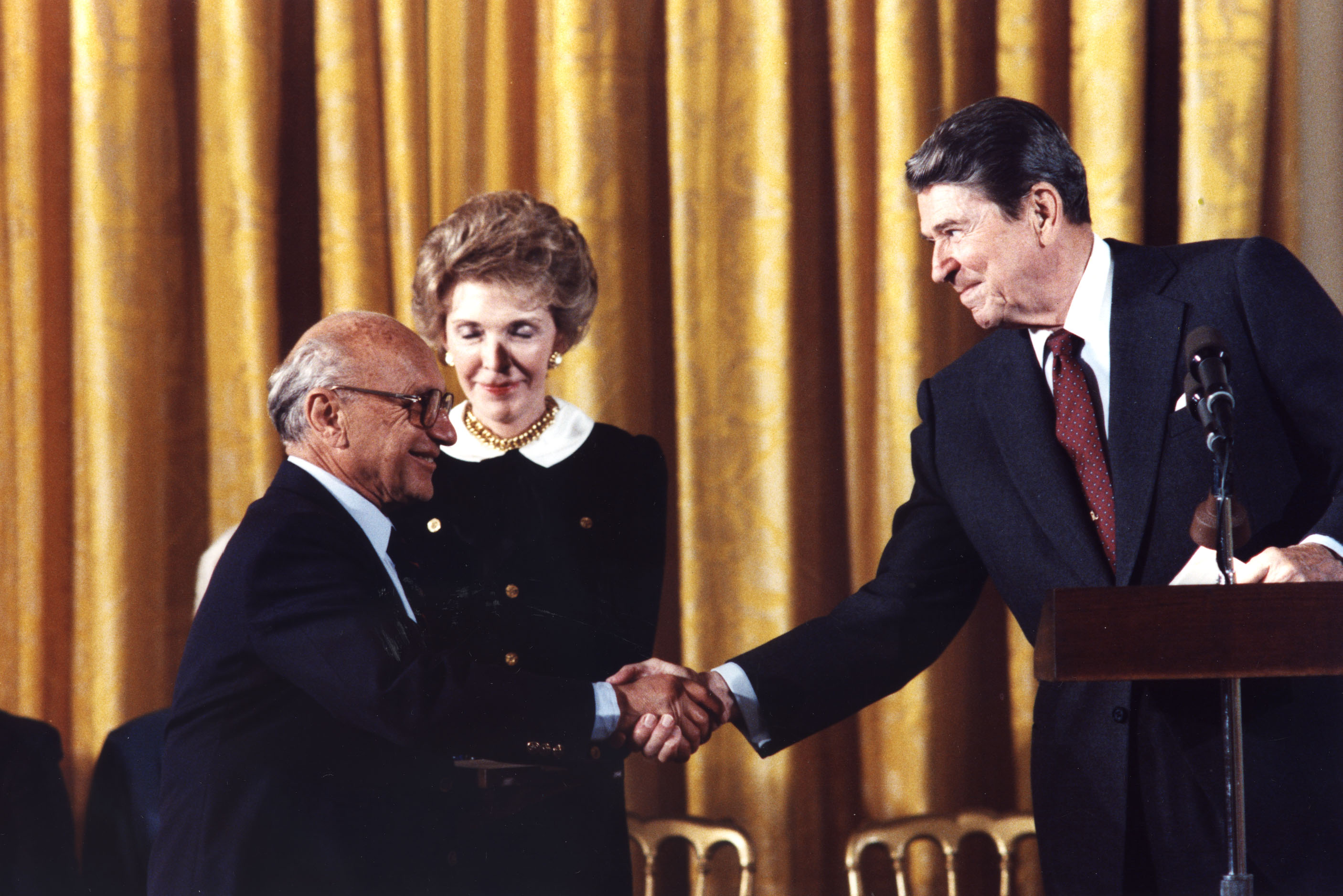 Milton Friedman, Ronald Reagan, Nancy Reagan
